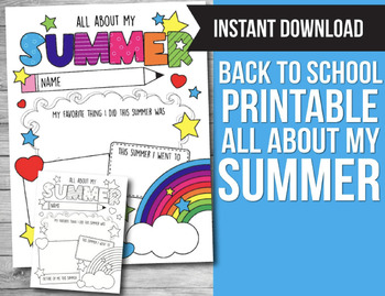 Back to School Printable All About My Summer, School Interview ...