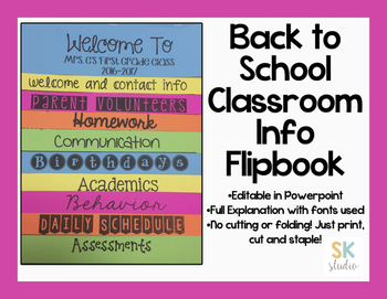 Preview of Back to School Printable Flip Book [EDITABLE]