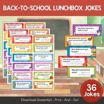 Back to School Lunch Box Jokes and Notes - Classroom Daily Jokes for ...