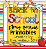 September Printables - First Grade Literacy and Math