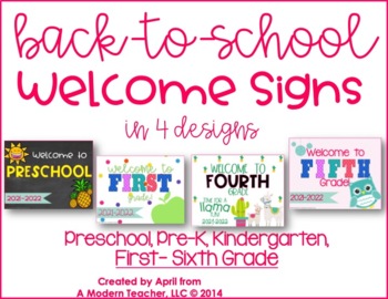 Back To School Welcome Signs Free Download By A Modern Teacher Tpt
