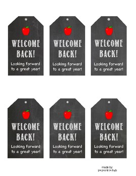 Preview of Back to School Printable Tags for Students - Back to School Chalkboard Tags