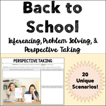 Preview of Back to School Problem Solving, Inferencing, Perspective Taking Pragmatic