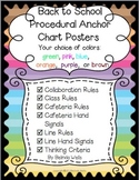 Back to School Procedural Anchor Chart Posters