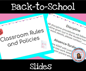 Preview of Back to School Procedural and Expectations Classroom Management Slides Editable