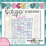 Back to School Procedure BINGO (Editable - multiple templates)