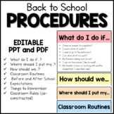 Back to School Procedures, Expectations and Routines Power