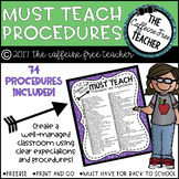 Classroom Procedures and Expectations Checklist for Back t