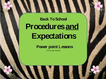 Preview of Back to School Procedures and Expectations Power Point and Lessons