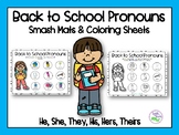 Back to School Pronoun Smash Mats & Coloring Sheets