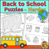 Back to School Puzzle Activities – Harder Version - Crossw