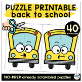Back to School Puzzle Printables for Toddler and Preschool