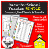 Back-to-School Puzzles (BUNDLE!) Word Search, Crossword Pu