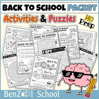 Preview of Back to School Puzzles Worksheets | Puzzles Packet | Word Search, Mazes & MORE
