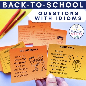 Preview of Back-to-School Question Cards with Idioms