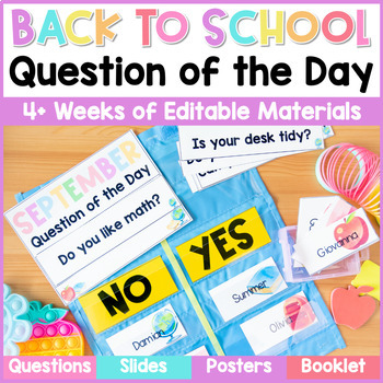 Preview of Back to School Question of the Day September Morning Meeting Conversations