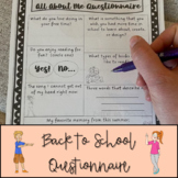Back to School Questionnaire - All About Me
