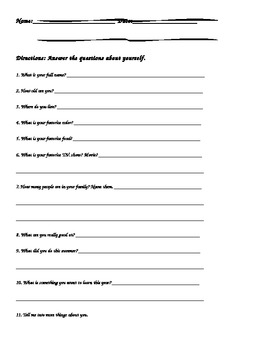 Preview of Back to School Questionnaires for Students and Parents (English & Spanish)