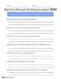 Back to School Questions for Students Worksheet | Get to K