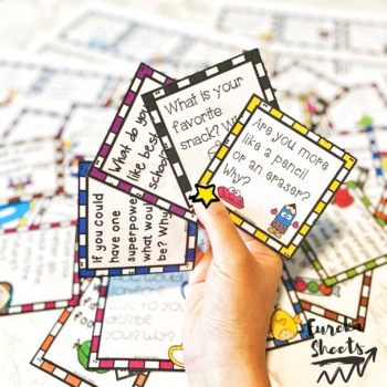 Back to School Quick Conversation Cards & Social-Emotional Learning ...