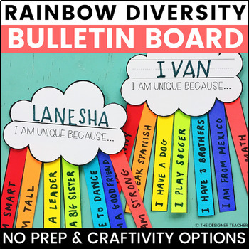 Preview of March April Spring Bulletin Board & Diversity Rainbow Craft Door Decor