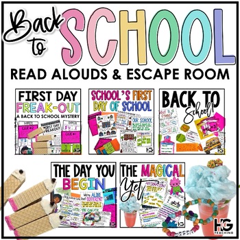 Preview of Back to School Read Aloud Books and Activities | Escape Room, Crafts, Games