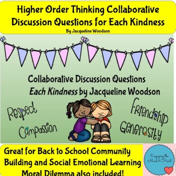 Preview of Back to School Read Aloud Each Kindness Collaborative Discussion Questions