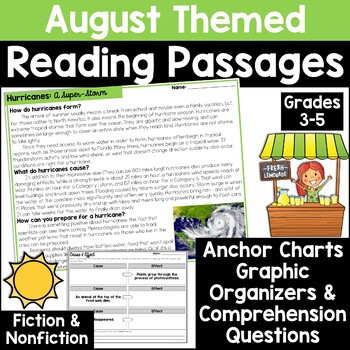 Preview of Back to School Reading Comprehension Passages Activities and Anchor Charts