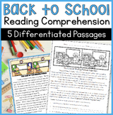 Back to School Reading Comprehension Passages Close Reading