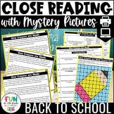 Back to School Reading Comprehension Passages - Close Read