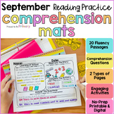 Back to School Reading Comprehension Questions, Passages, 