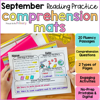 Preview of Back to School Reading Comprehension Questions, Passages, Activities - September
