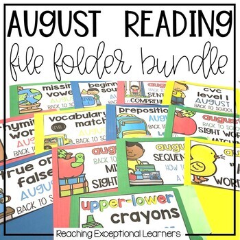 Preview of Back to School Reading File Folder Set