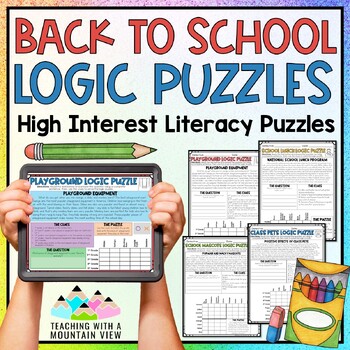 Preview of Back to School Reading Logic Puzzles | Activities for Enrichment