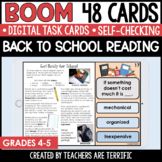 Back to School Reading Passages Boom Cards