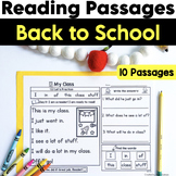 Back to School Reading Passages | Comprehension | August |