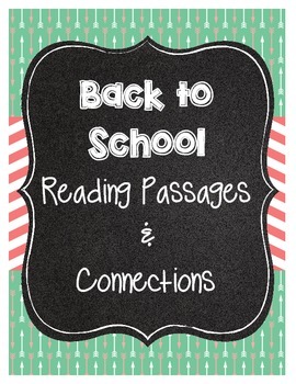 Preview of Back to School Reading Passages - Making Connections