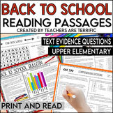 Back to School Reading Passages Print & Read