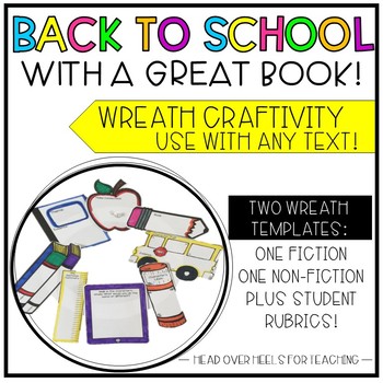 Preview of Back to School Reading Wreath Craftivity | Fiction & Non-Fiction Templates
