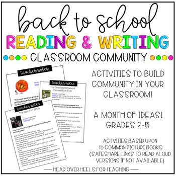 Preview of Back to School Reading & Writing-Activities to Build Community in Your Classroom