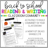 Back to School Reading & Writing-Activities to Build Commu