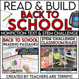 Back to School Reading with Classroom Rules STEM Challenge