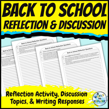 Preview of Back to School Reflection Activity for Team Building and Discussion