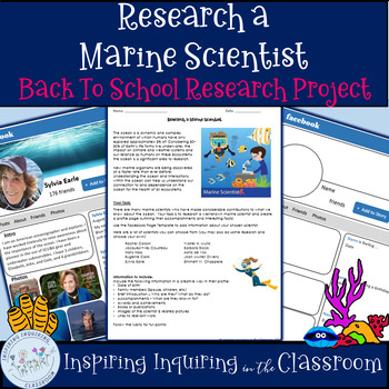 Back to School Research a Marine Scientist Activity | TPT