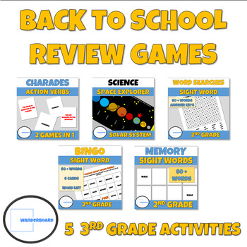 Preview of Back to School Baseline Assessment Activities & Games Bundle 3rd Grade