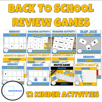 Preview of Back to School Baseline Assessment Activities & Games Bundle Kindergarten