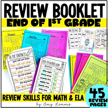 Preview of End of Year Review Activities for 1st Grade w/ End of Year Math & ELA Review