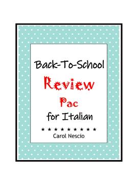 Preview of Back-to-School Review Pac For Italian