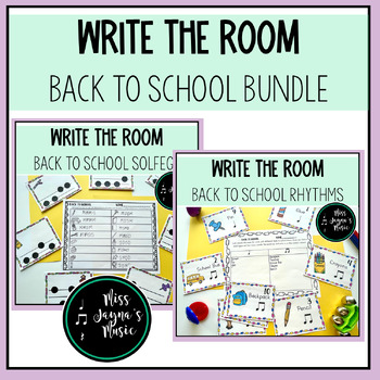 Preview of Back to School Rhythm and Solfege Write the Room Bundle