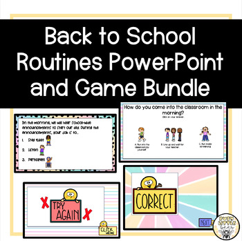 Preview of Back to School Rituals and Routines PowerPoint and Game